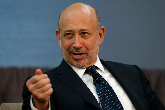Goldman Sachs CEO Lloyd Blankfein takes part in a panel discussion following a news conference announcing a $20 million partnership to bring Goldman Sachs' 10,000 Small Businesses initiative to the city of Detroit, Michigan November 26, 2013. REUTERS/Rebecca Cook (UNITED STATES - Tags: BUSINESS EMPLOYMENT)