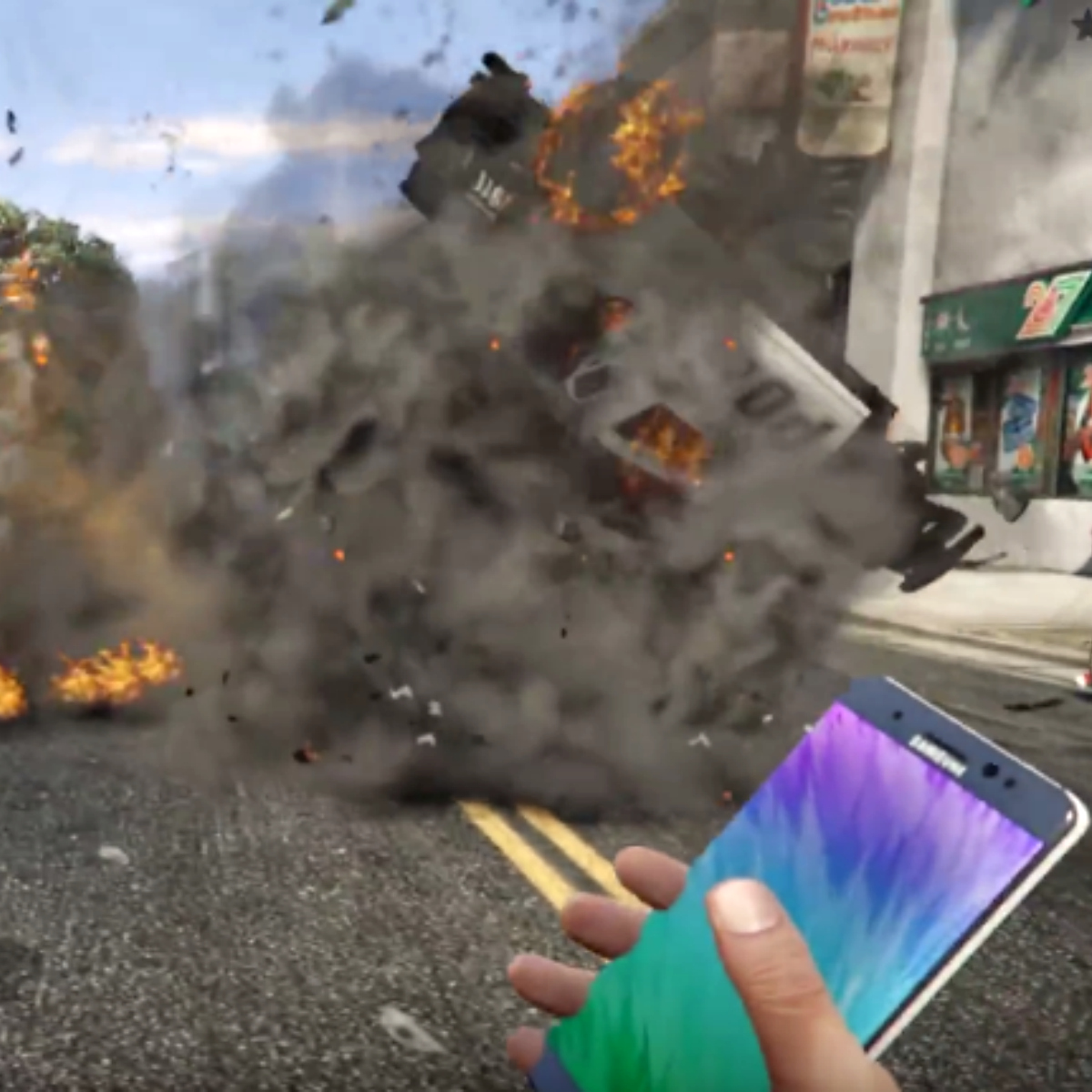 Usan Galaxy Note 7 como granada y desatan el caos