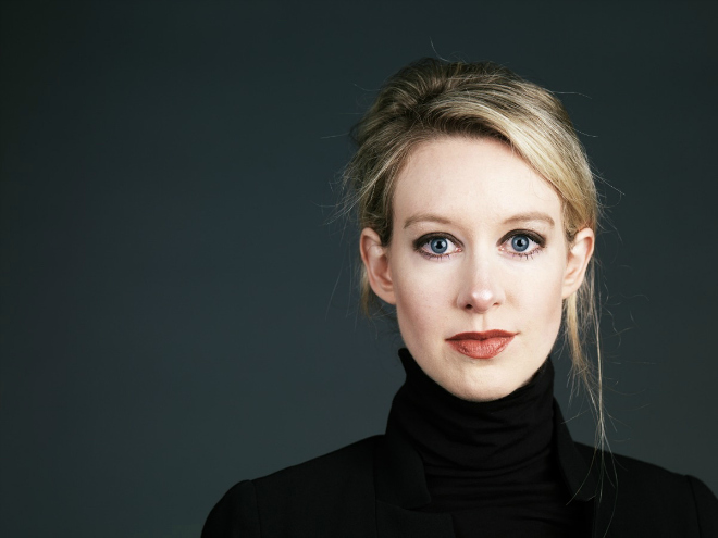 Theranos founder and CEO Elizabeth Holmes, photographed on the Theranos campus, Palo Alto, CA. In some shots she is holding their "nanotainer," which is used for blood sampling and analysis.