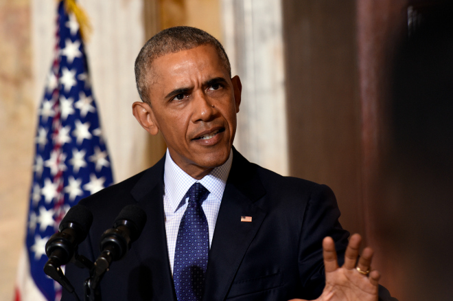 President Barack Obama speaks after meeting with his National Security Council at the Treasury Department in Washington, Tuesday, June 14, 2016, to get updates on the investigation into the attack in Orlando, Florida and review efforts to degrade and destroy ISIL. (AP Photo/Susan Walsh)