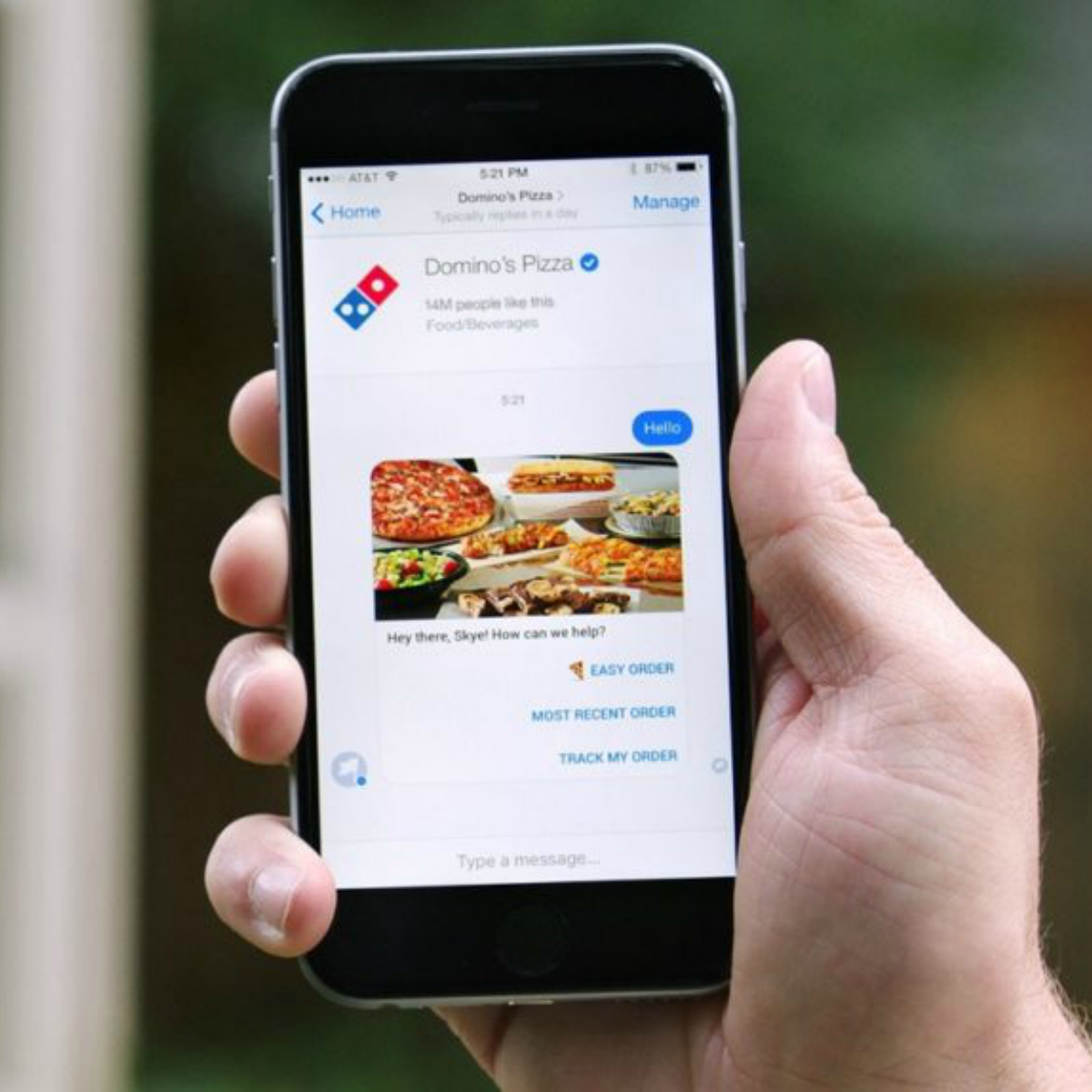 Ahora podrás pedir tus pizzas usando el Messenger de Facebook