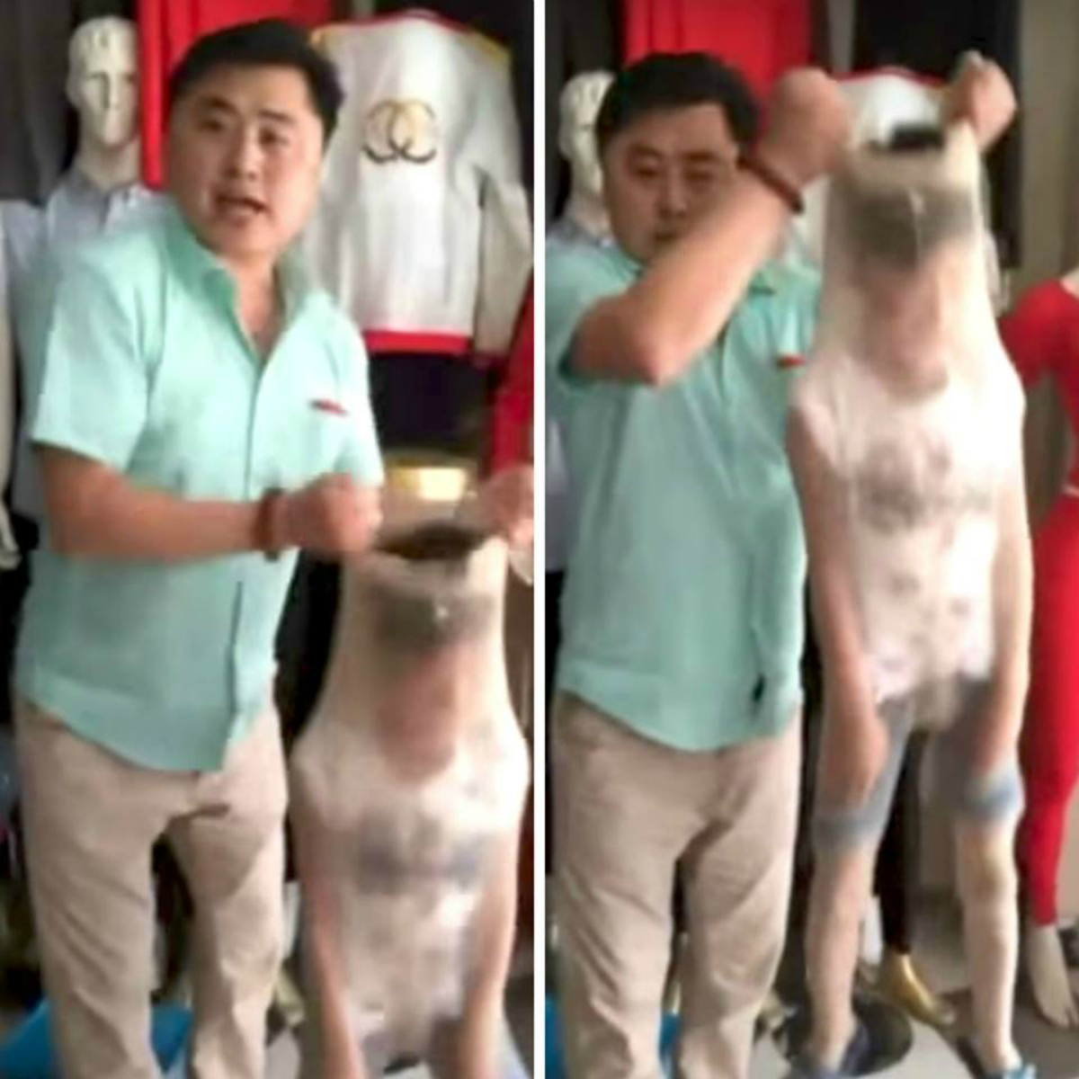 Comerciante usa a su hijo para probar la calidad de su producto