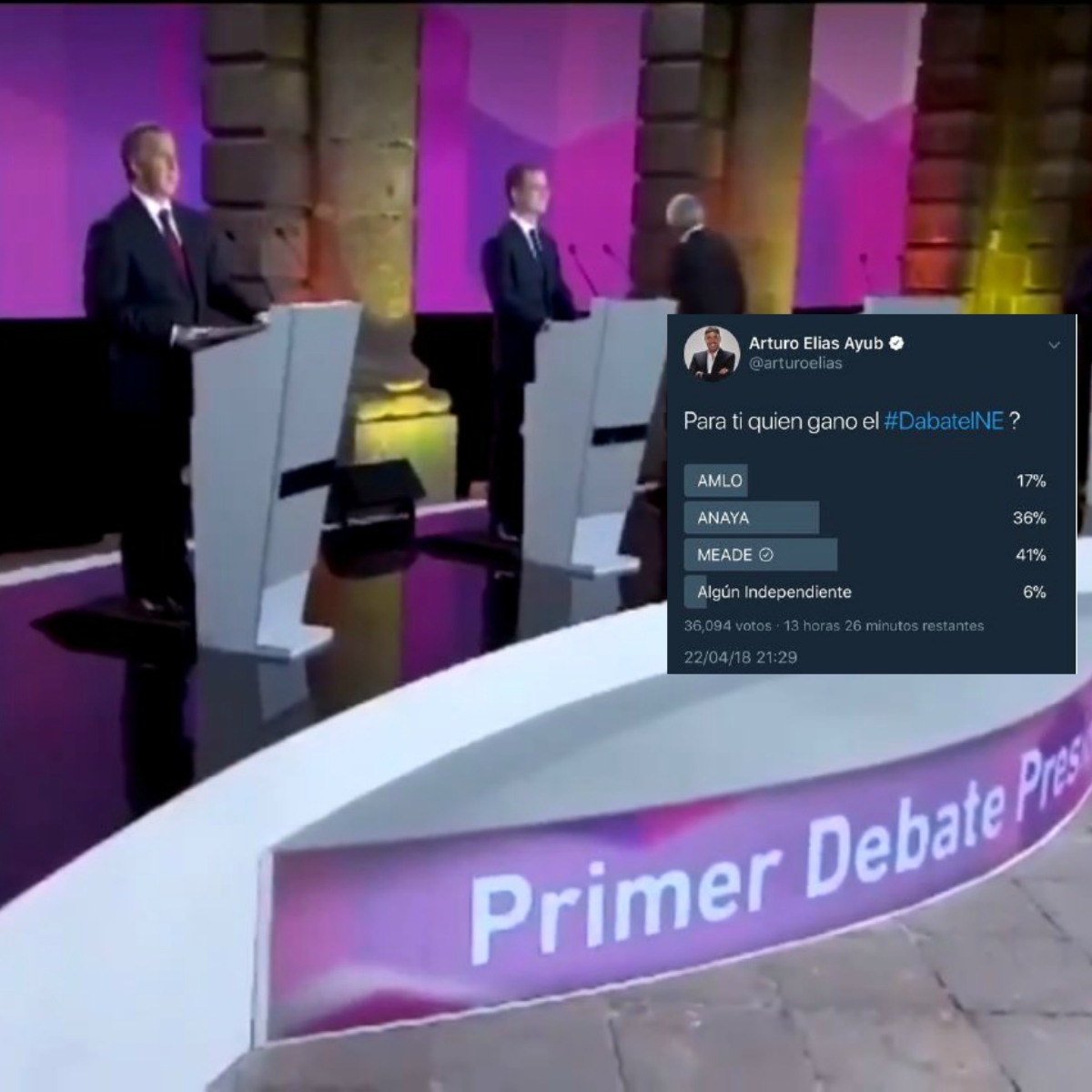 ¿Y quién ganó el debate? Las encuestas en Twitter dicen que Meade
