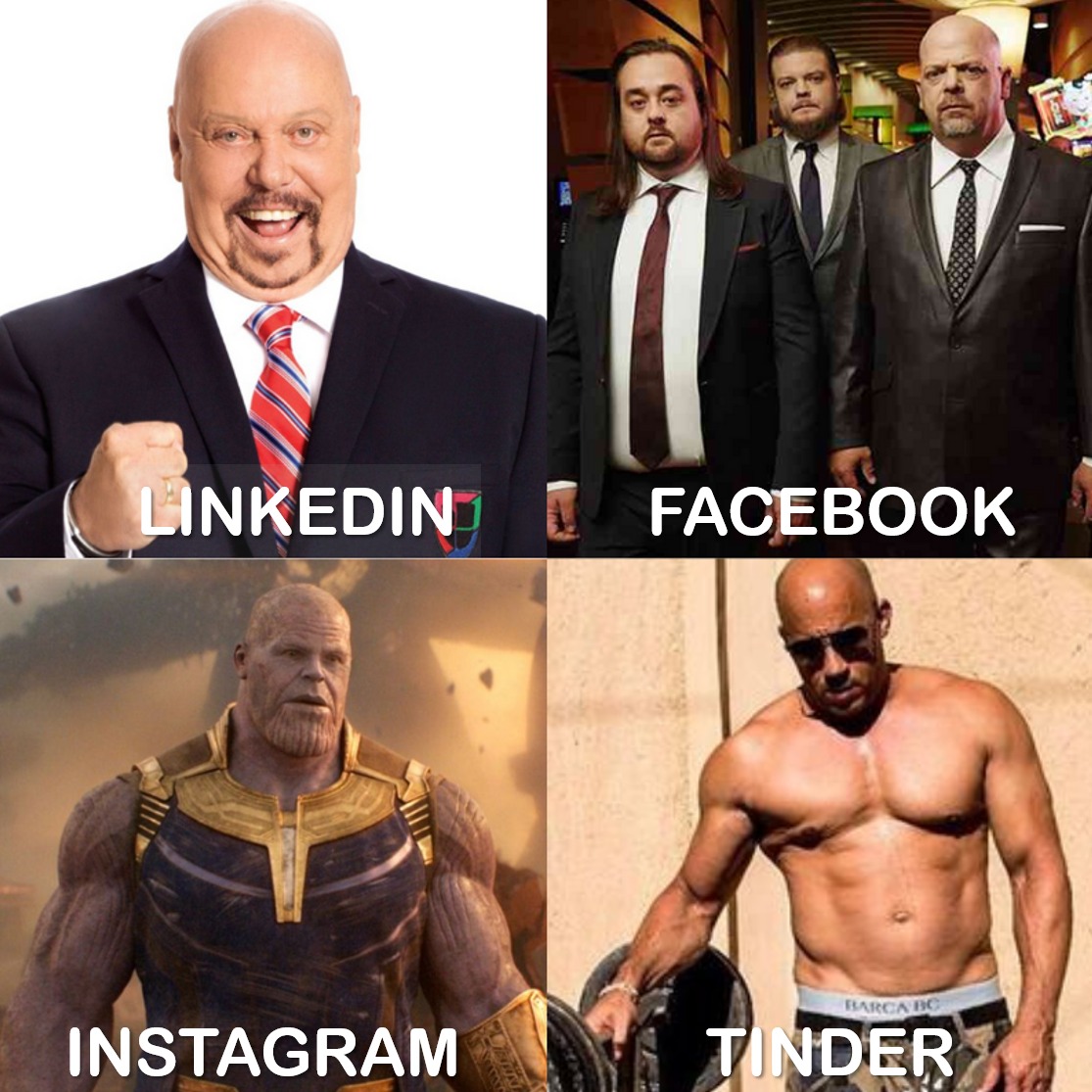 Los mejores memes de las fotos que usas en LinkedIn vs Tinder