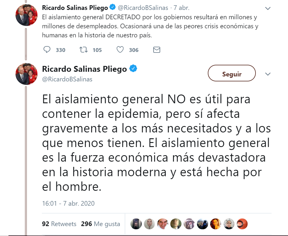 Ricardo Salinas Pliego covid-19