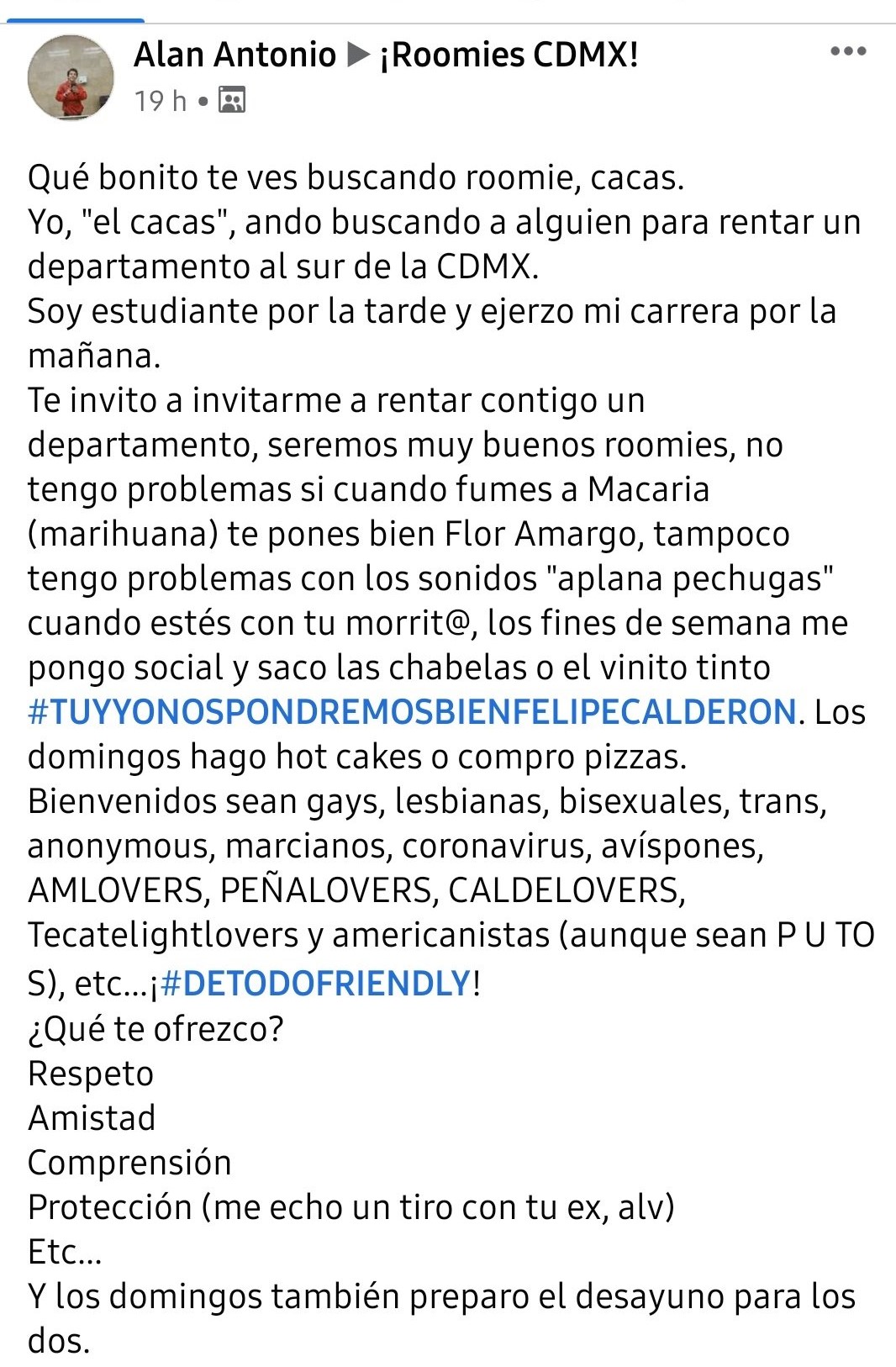 foraneo busca roomie en cdmx