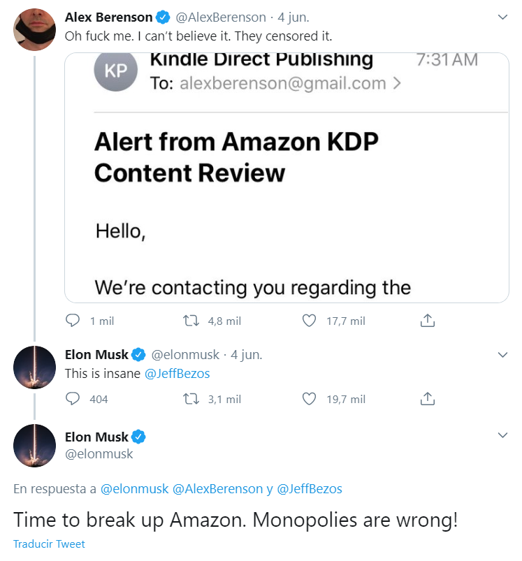 Musk pide romper con amazon