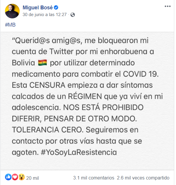 miguel bosé denuncia censura