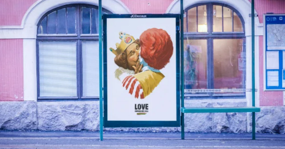 Burger King y Ronald McDonald celebran el orgullo LGBT+ con un beso