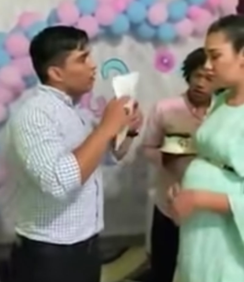 Durante baby shower, hombre le confiesa a su esposa que es estéril