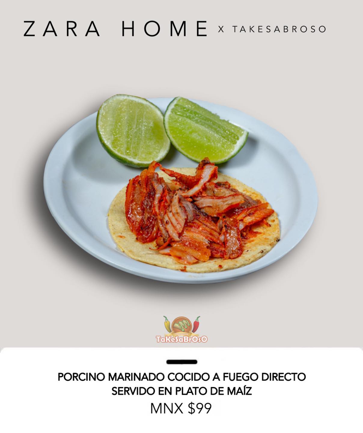 Taquería promociona sus tacos al estilo de 'Zara Home'