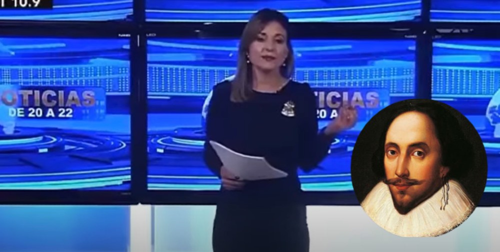 Conductora se confunde y anuncia la muerte del escritor William Shakespeare