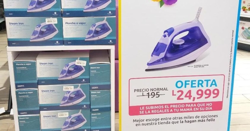 Tienda sube el precio de las planchas para que no se las regalen a mamás