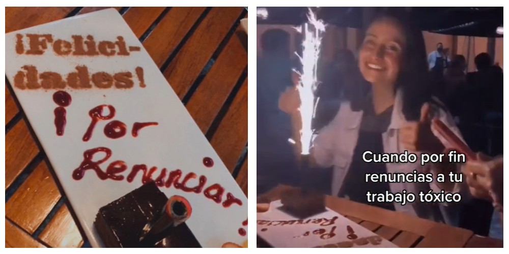 Joven celebra con su familia que renunció a su "trabajo tóxico"
