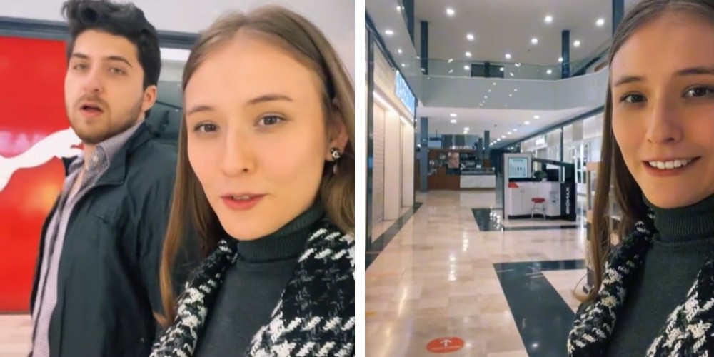 Novios se duermen en el cine y los dejan encerrados en la plaza comercial