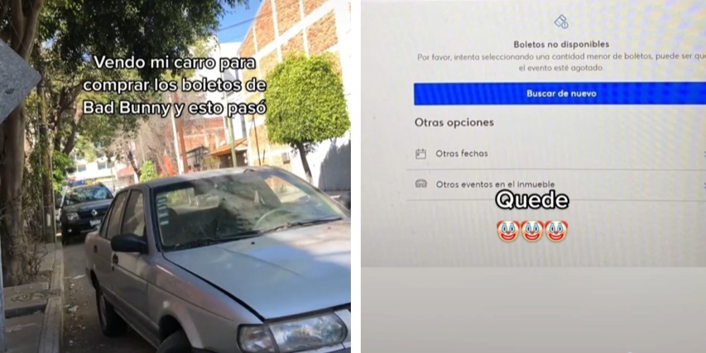Vendió su coche para comprar boletos para el concierto de Bad Bunny y no alcanzó