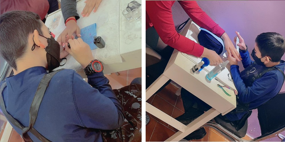 Gabriel, el niño de 10 años que aprendió a poner uñas para salvar a su hermano