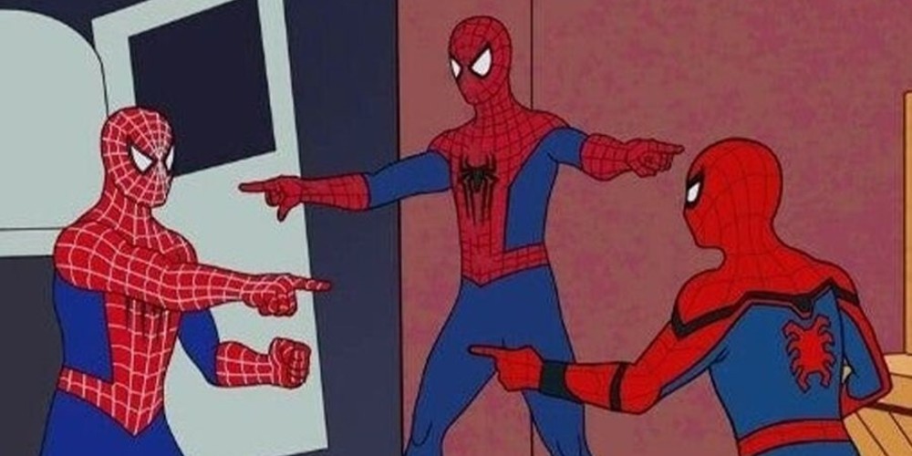Tom Holland, Andrew Garfield y Tobey Maguire recrean el famoso meme de Spider-Man