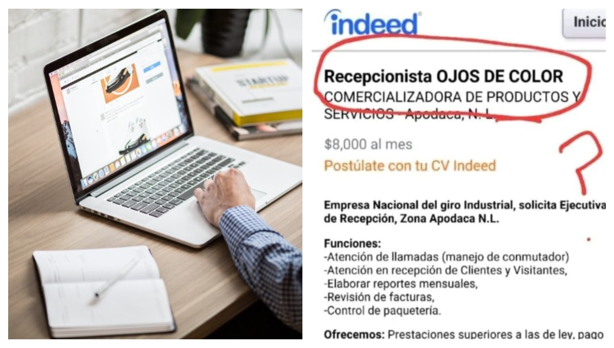 "Recepcionista con ojos de color": Denuncian en redes vacante discriminatoria