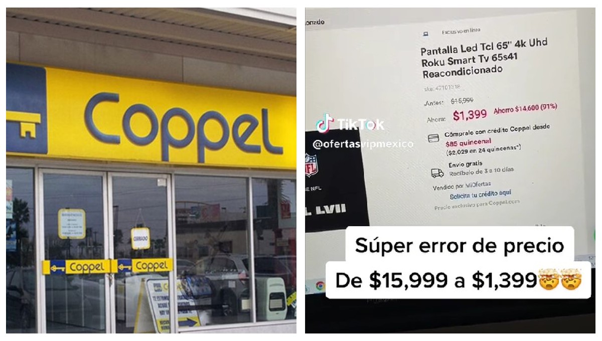 Por error, Coppel vende pantalla de 65 pulgadas con el 91% de descuento