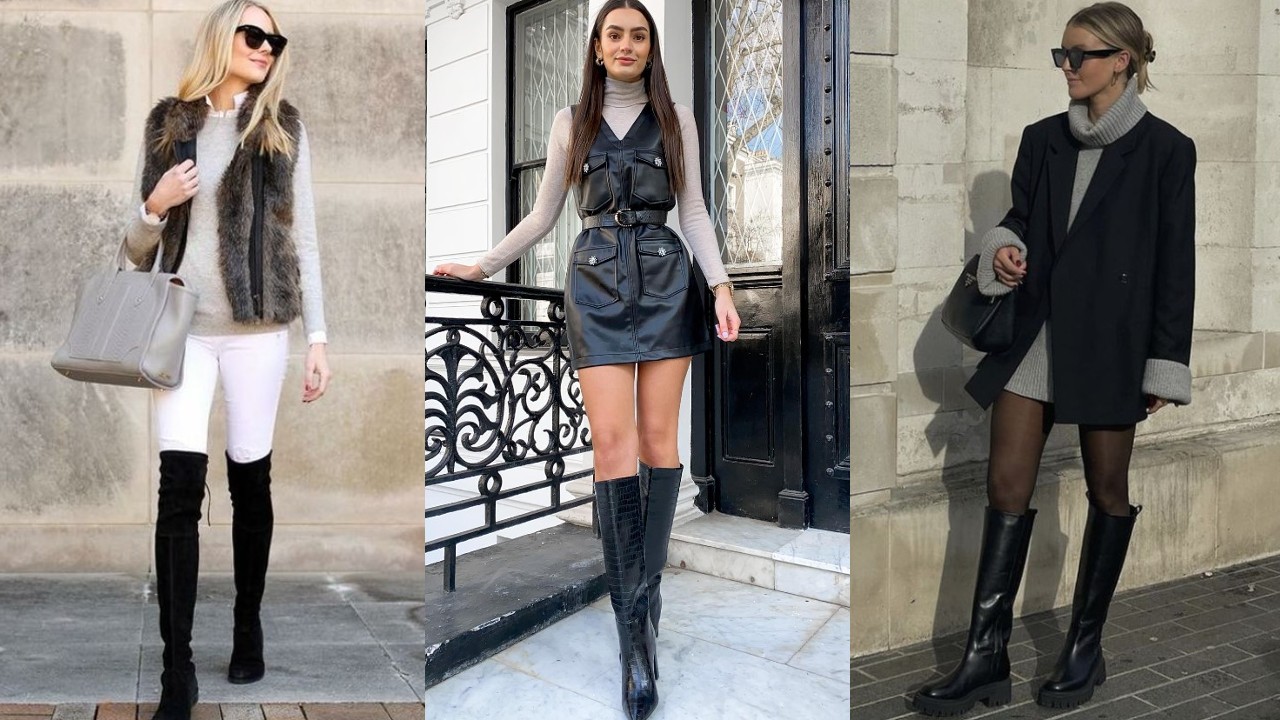 Outfits con botas altas para usar en otoño