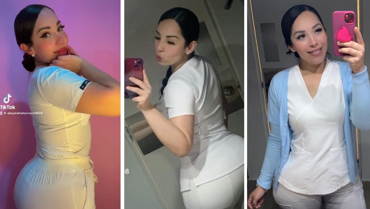Enfermera de Tamaulipas causa sensación en TikTok por sus uniformes