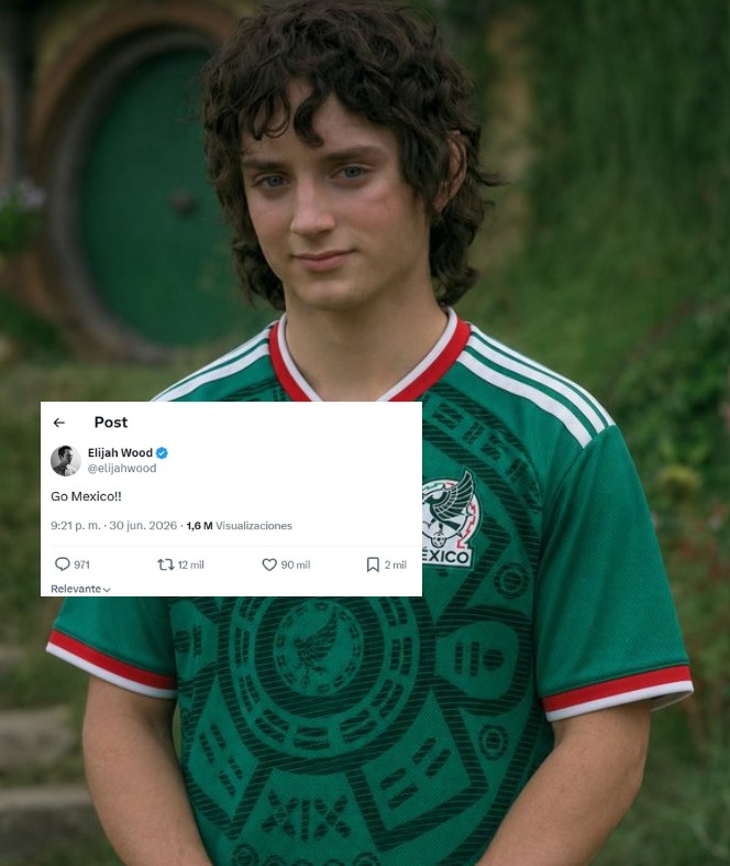 El actor estadounidense, recordado por interpretar a Frodo en "El señor de los anillos", siguió de cerca el partido entre México y Ecuador. Desde su cuenta de X publicó un breve pero emotivo mensaje: "¡Vamos México!". La publicación generó miles de reacciones y los aficionados mexicanos no tardaron en responder con mensajes de agradecimiento y montajes del actor portando la camiseta del Tricolor.