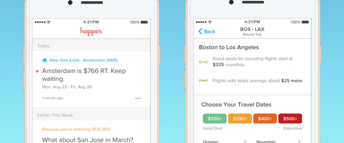 Hopper, una app para encontrar boletos de avión baratos