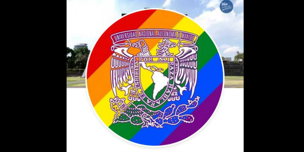 La UNAM causa polémica por ponerle a su escudo la bandera LGBT+